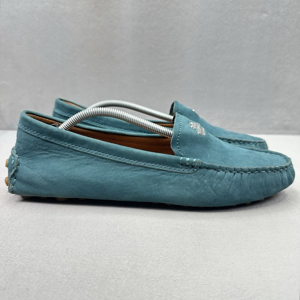 COACH Nancy Womens Size 9 (B) Driver Loafer Teal Nubuck Moccasin Designer Shoes